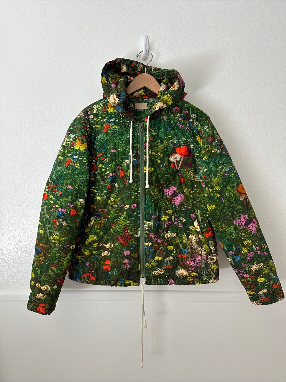Mother Double Draw Zip Hoodie Jacket In Sleeping In The Garden Small - Picture 2 of 8
